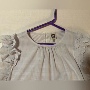Anne Klein Light Gray Ruffle Blouse